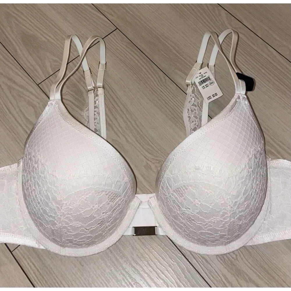 Aerie Plunge Bra Lace Padded Underwire Womens 38C Ivory New - Picture 3 of 6